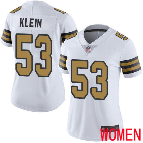 New Orleans Saints Limited White Women A J  Klein Jersey NFL Football #53 Rush Vapor Untouchable Jersey->women nfl jersey->Women Jersey